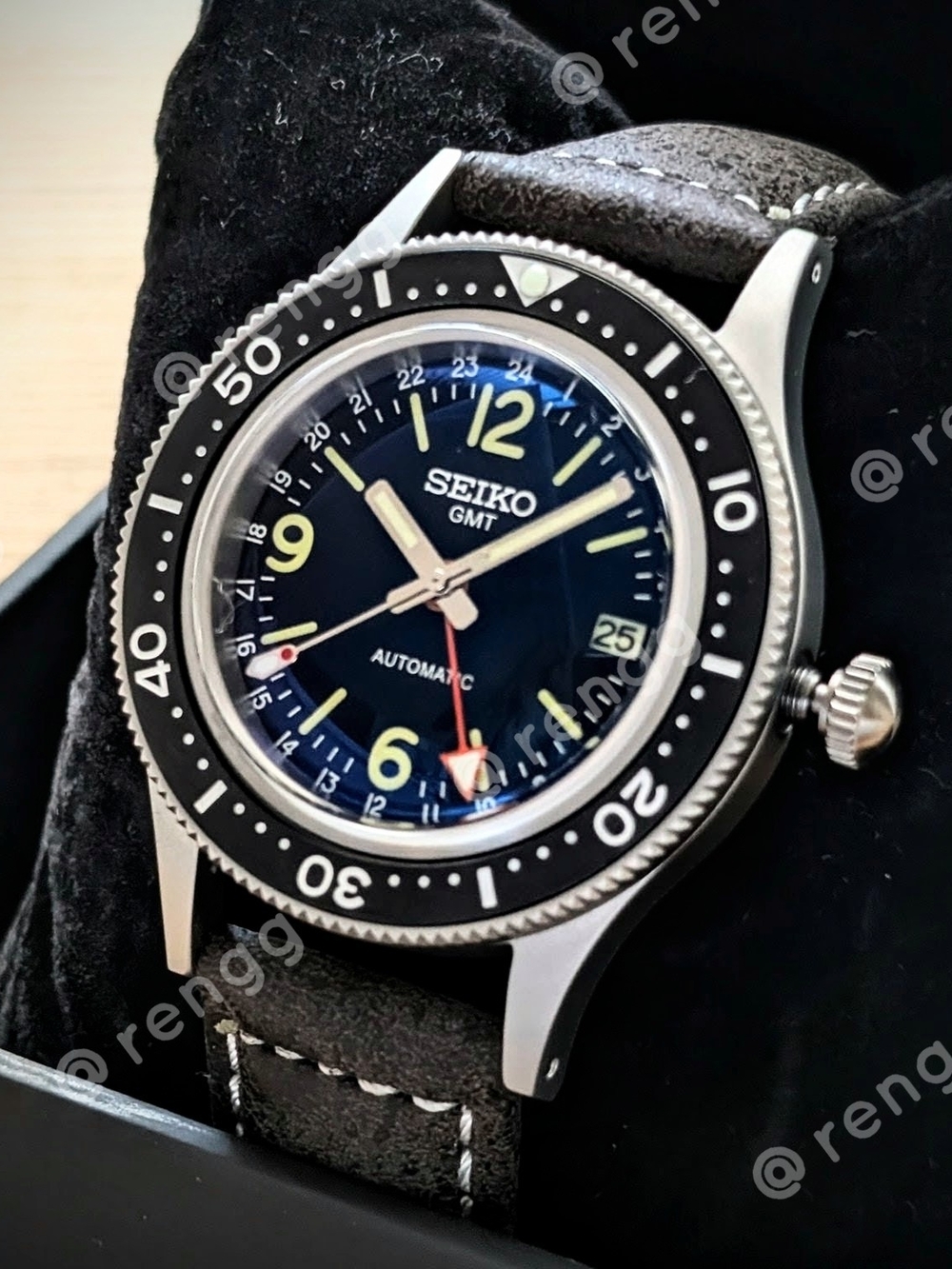 Titanium Black Seiko GMT Automatic Fathom Diver Mod Watch 40mm Dome Sapphire - Picture 5 of 8